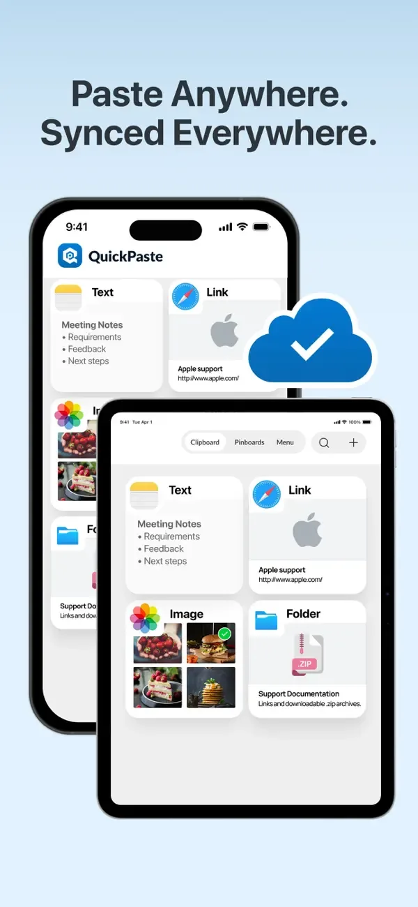 QuickPaste clipboard history on iPhone and iPad