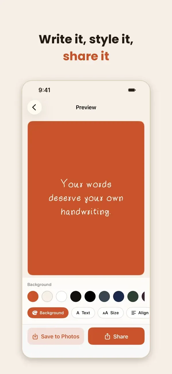 Preview of a sentence written in a custom handwriting font