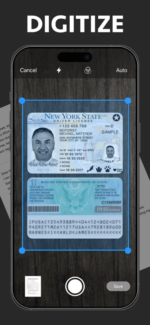 Scanning a driver's license with SnapScan